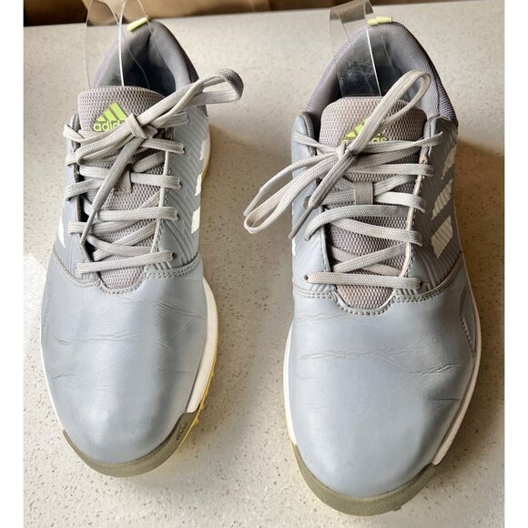 Adidas Traxion Mens Golf Shoes Size 10 Gray White Lightweight Durable Comfort